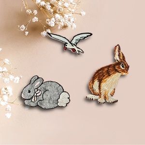 Bird and 2 bunnies iron on patches